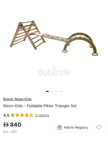 Moon Kids Foldable Pikler Triangle Set with Ramp and Arch