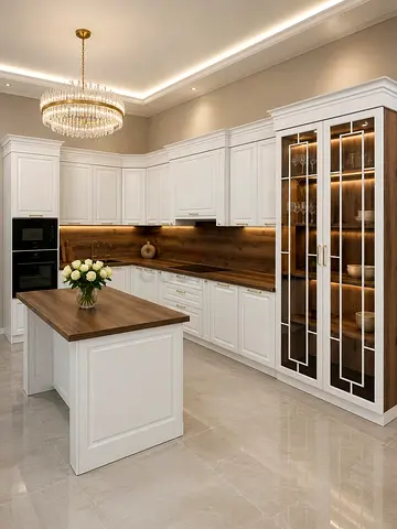 White Shaker Style Kitchen island