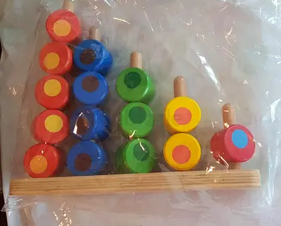 Wooden Color Stacking Peg Toy - Educational Preschool Toy