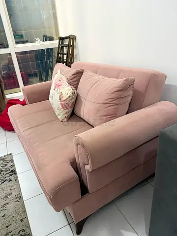 Istikbal Pink Fabric 2-Seater Sofa Bed / Sleeper Sofa