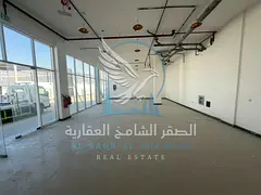 Premium factory for rent in Al Sajaa with showroom offices and 3500 sq ft warehouse mezzanine and 15