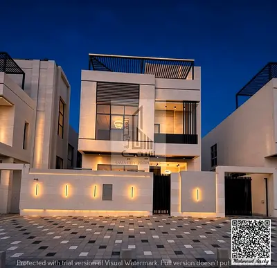 Luxury Modern Villa for Sale in Al Helio 1 – Ajman | 5 Master Bedrooms and Stone Facade