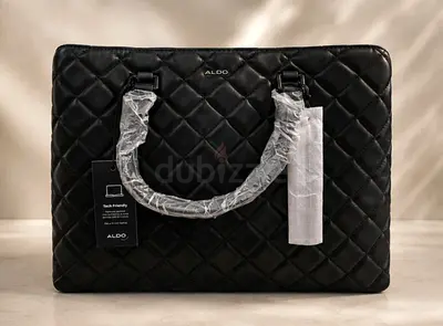 Aldo Black Quilted Laptop Tote Bag - New with Tags