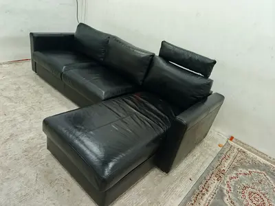 Ikea vimle leather lshape sofabed with storage