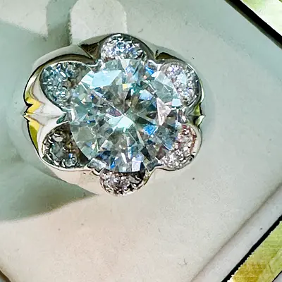 GRA Certified Moissanite 925 Silver Solitaire Ring