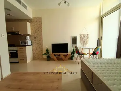 Furnished Studio | Balcony | Rooftop Pool with Burj khalifa View
