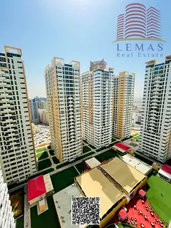 empty 1 bedroom open kitchen with parking available for sale in, Ajman One Towers