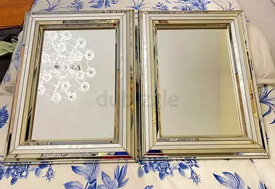 Set of 2 Elegant Bevelled Wall Mirrors