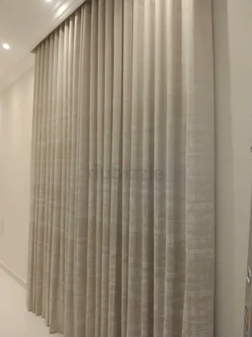 Full-length beige fabric curtains - good condition, ready to hang