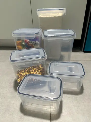 Airtight Plastic Food Storage Containers - Various Sizes