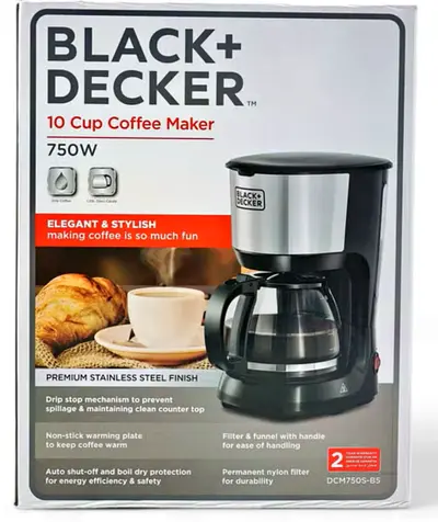 Black+Decker 10-Cup Coffee Maker 750W - Stainless Finish (Like New)