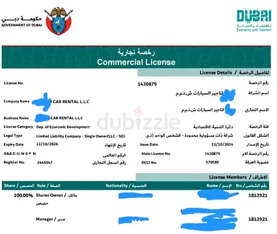 Car Rental Business for sell (Dubai) With 6 cars - Active