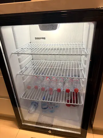 Geepas Glass Door Display Refrigerator - Compact Beverage Cooler
