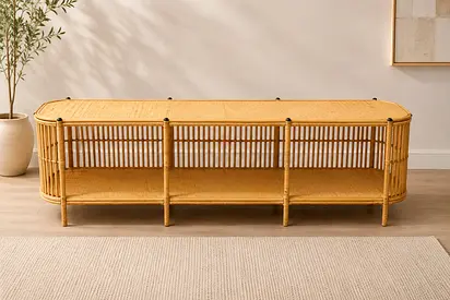 Rattan Media Console and Entertainment Unit