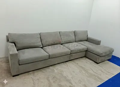 Crate and Barrel Axis gray lshape sofa