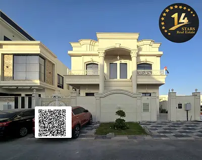 Villa in Al Yasmin 2, two floors and a roof, price includes registration fees, electricity, water and air conditioning, European finishing, no service