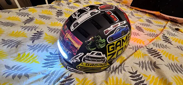 Kid& Adult bicycle or electric scooty  helmet with LED light — good condition