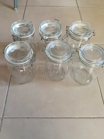 Glass Airtight Storage Jars with Clamp Lids