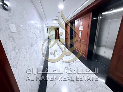 A beautiful 2-bedroom apartment with a living room in Al Majaz 3. It is located in a very upscale building featuring high-quality finishes and built-i