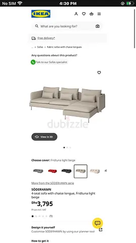 IKEA SORDERHAMIN L shape sofa