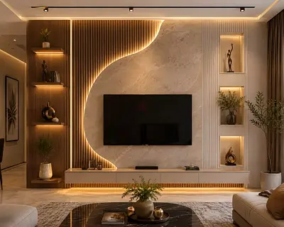 Luxury TV unit wall design