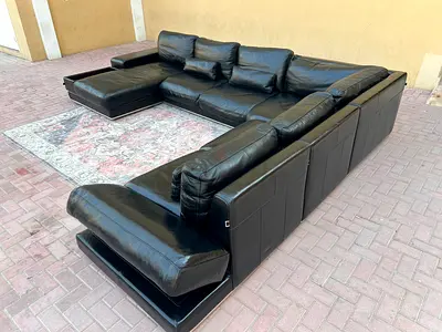 Marina home U Shape sofa block leather