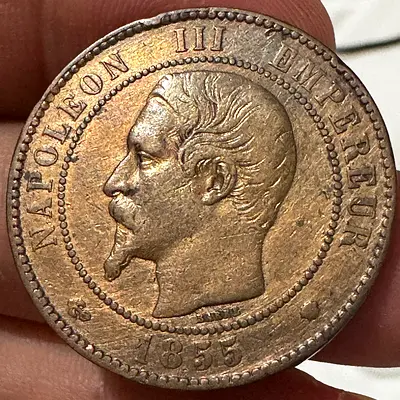1855 France 10 Centimes High Grade (old antique coins)