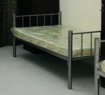 Single Metal Bed Frame with Mattress - Minimal Design