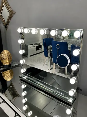 LED Vanity Mirror with Hollywood Bulbs - Tabletop Makeup Mirror