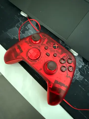 Red Transparent Xbox Wireless Controller - Good Working Condition