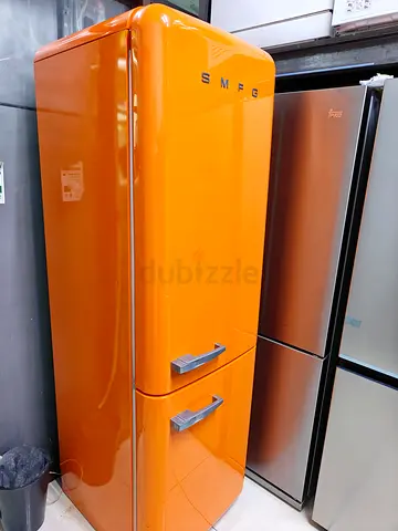 Orange SMFG Retro-Style Fridge Freezer - Good Condition