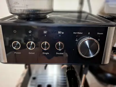 Used Espresso Coffee Machine with Grinder and Steam Wand - Good Condition