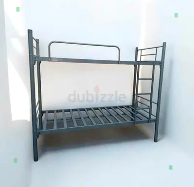 Metal Bunk Bed Frame - Sturdy Single over Single, Grey