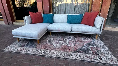 Crate&barrel L Shape Sofa Beige Excellent condition