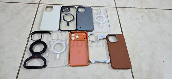 Collection of orignal iPhone 16 pro max MagSafe and protective cases - mixed colors and styles