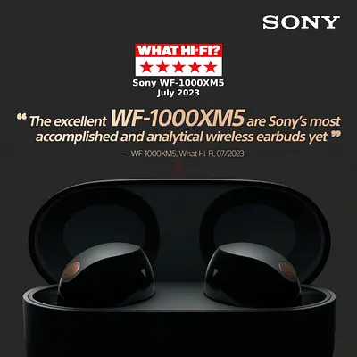 Sony WF-1000XM5 True Wireless Noise-Cancelling Earbuds - Black