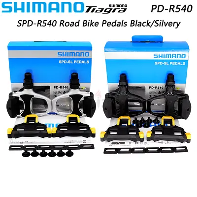 Shimano PD-R540 Road Bike SPD Pedals - Carbon Self-Locking Design with SH11 Cleats for Road Cycling