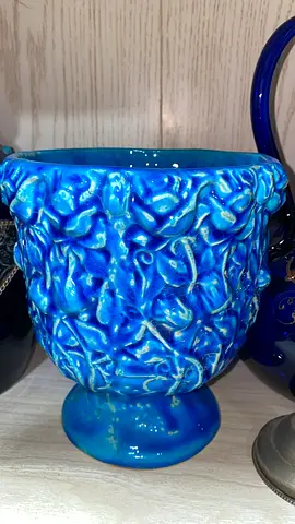 Blue ceramic vase 19cm height