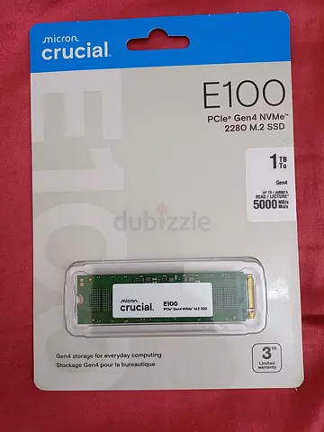 Crucial E100 1TB PCIe Gen4 NVMe M.2 SSD (Brand New, Sealed)