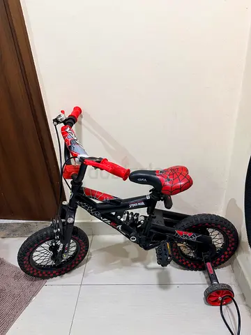 Kids Spider-Man Themed Bicycle with Training Wheels - 12" Wheels