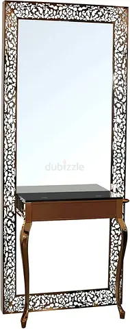 Modern Decorative Mirror Console with Ornate Frame