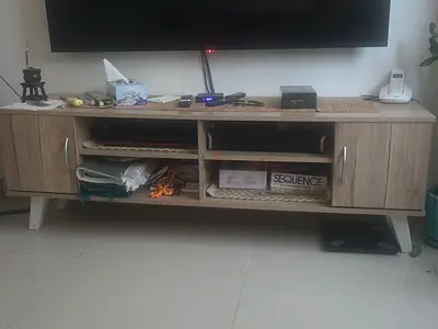 Wooden TV Cabinet / Entertainment Unit - Light Oak Finish