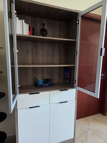 Home Center Books & Display Cabinet – Glass Doors + Storage