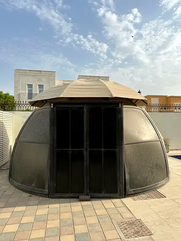 Patio Gazebo polyester fabric PC board cover tent for swimming pool party back yard 6x6 meters