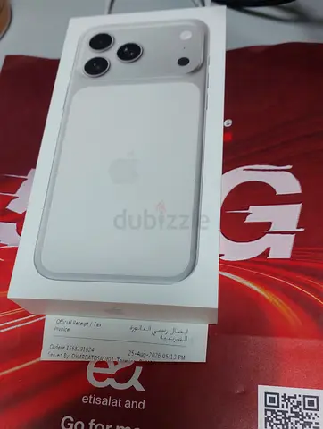 New 17 Pro Max 1TB + Apple Care+ 2 years (Silver) - Middle east TDRA Verified