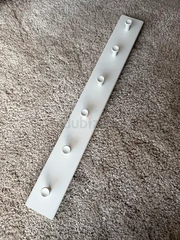 IKEA White Wall-Mounted Coat Rack with 6 Hooks