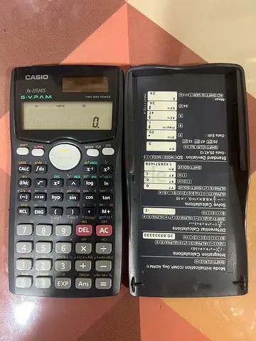 Casio scientific calculator (fx-991MS style) with hard cover - working condition