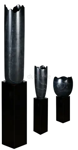 Charcoal organic vase on base