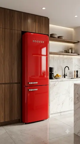 Hoover Retro-Style Fridge Freezer – Bottom Freezer | Stylish Design | Spacious Storage