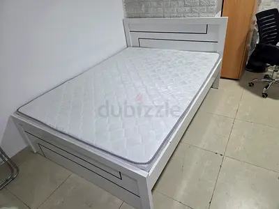 White single bed frame with mattress - good condition